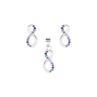 Conjunto Infinito Plata 925 con Circones | Aros y Colgante | Silverglam