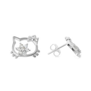 Aros Hello Kitty de Plata 925 con Circones | Silverglam