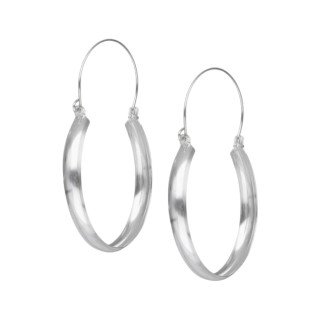Aros de Plata 925 Estilo Bote 43 mm | Diseño Elegante y Curvado | Silverglam