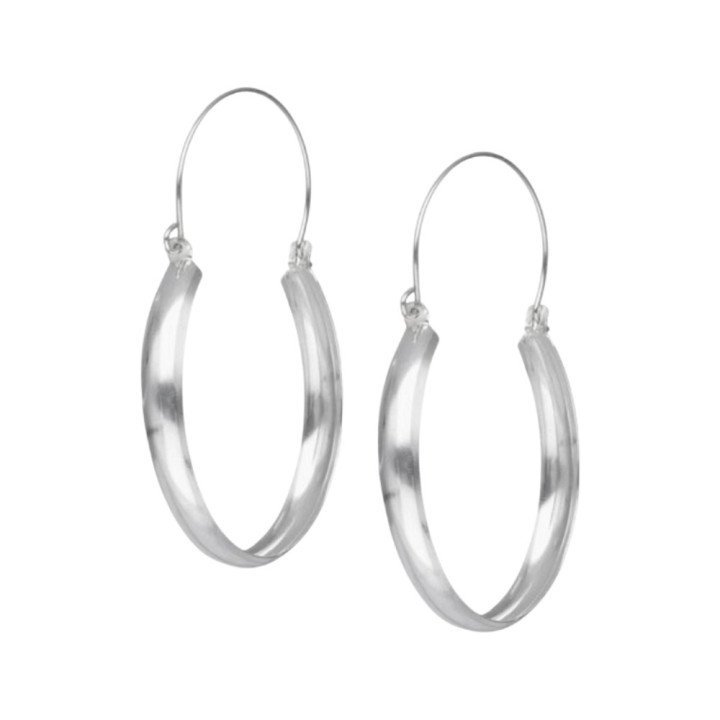 Aros de Plata 925 Estilo Bote 43 mm | Diseño Elegante y Curvado | Silverglam