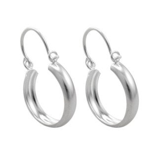 Aros de Plata 925 Argolla Lisa Bote 20 mm | Diseño Curvo Elegante | Silverglam
