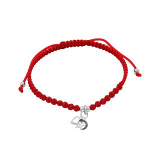 Pulsera Macramé Cristales Rojos y Triple Efigie Plata 925 | Estilo Místico | Silverglam