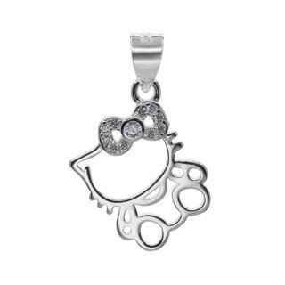 Colgante de Plata 925 Hello Kitty con Circones | Diseño Tierno y Brillante | Silverglam