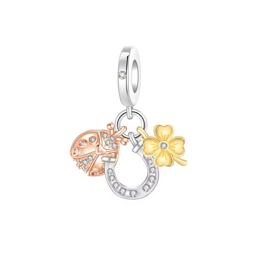 Charm colgante de la suerte en Plata 925 Derecha