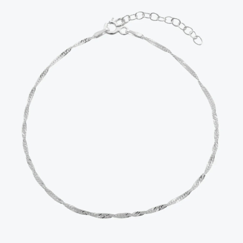 Pulsera De Plata 925 Cadena Singapur