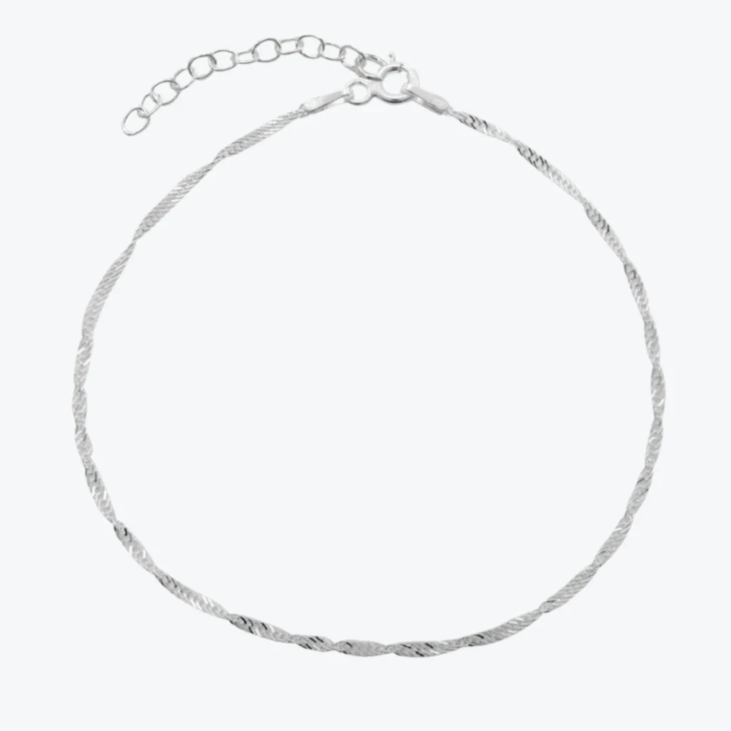 Pulsera De Plata 925 Cadena Singapur