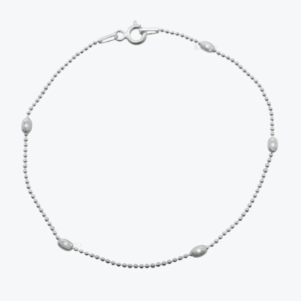Pulsera De Plata 925 Cadena Punto Con Óvalos