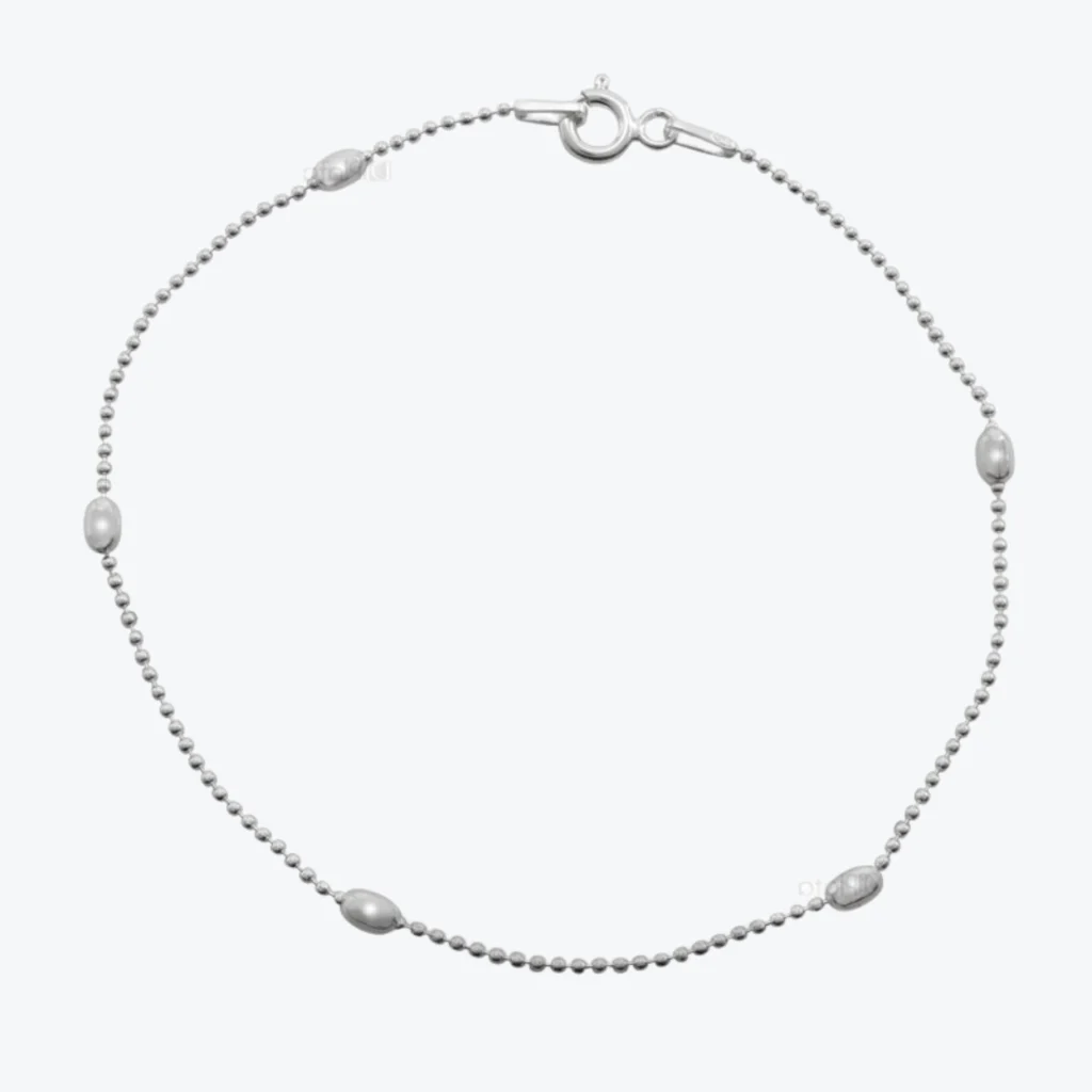 Pulsera De Plata 925 Cadena Punto Con Óvalos