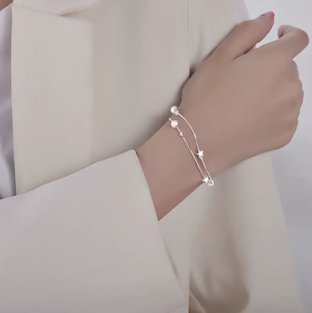 Pulsera Estrella Doble Cadena