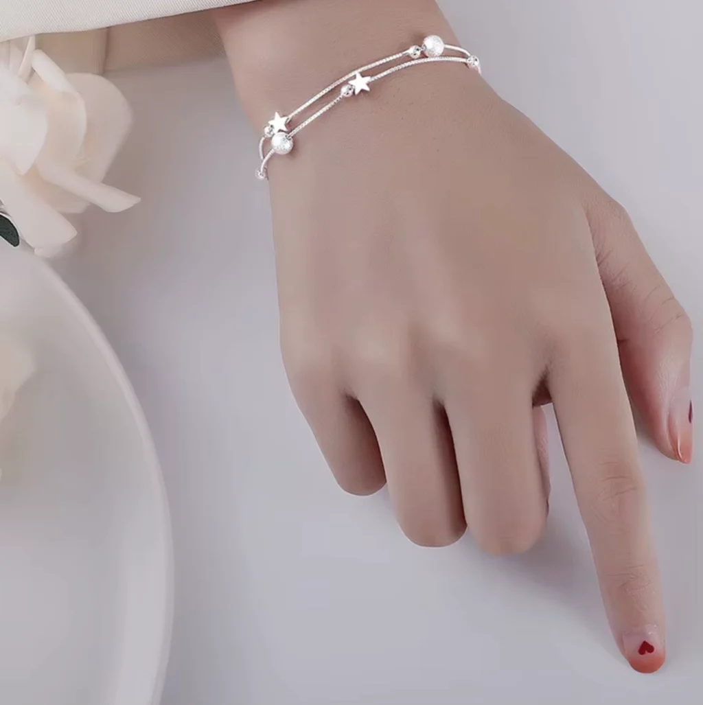 Pulsera Estrella Doble Cadena