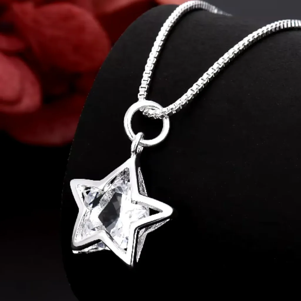 Collar Con Estrella De Cristal Brillante