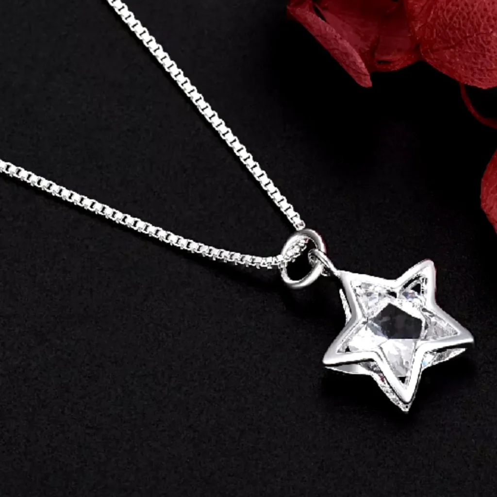 Collar Con Estrella De Cristal Brillante