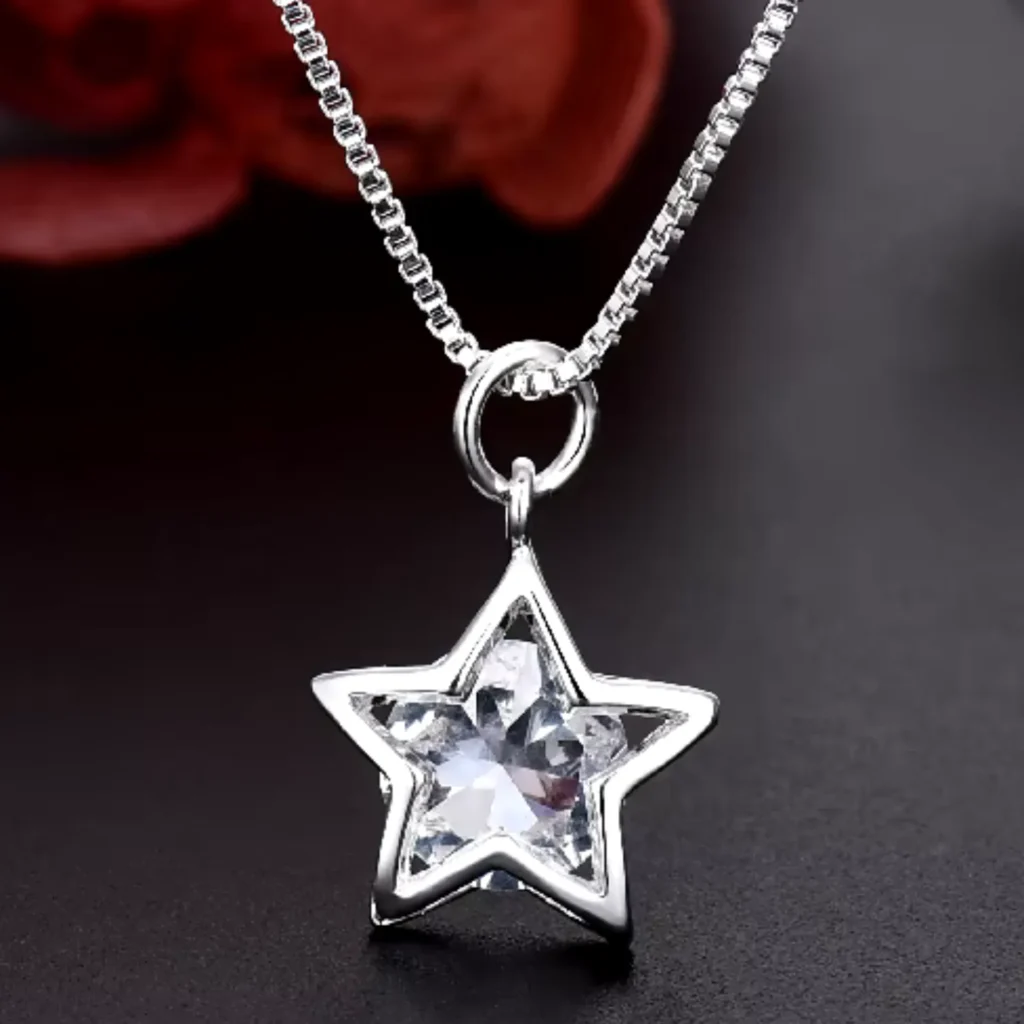 Collar Con Estrella De Cristal Brillante