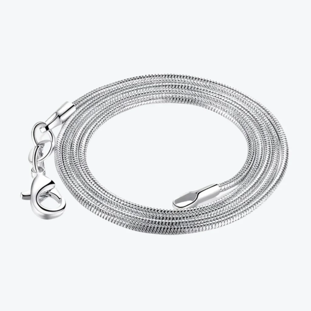 Cadena Plateada Tipo Serpiente