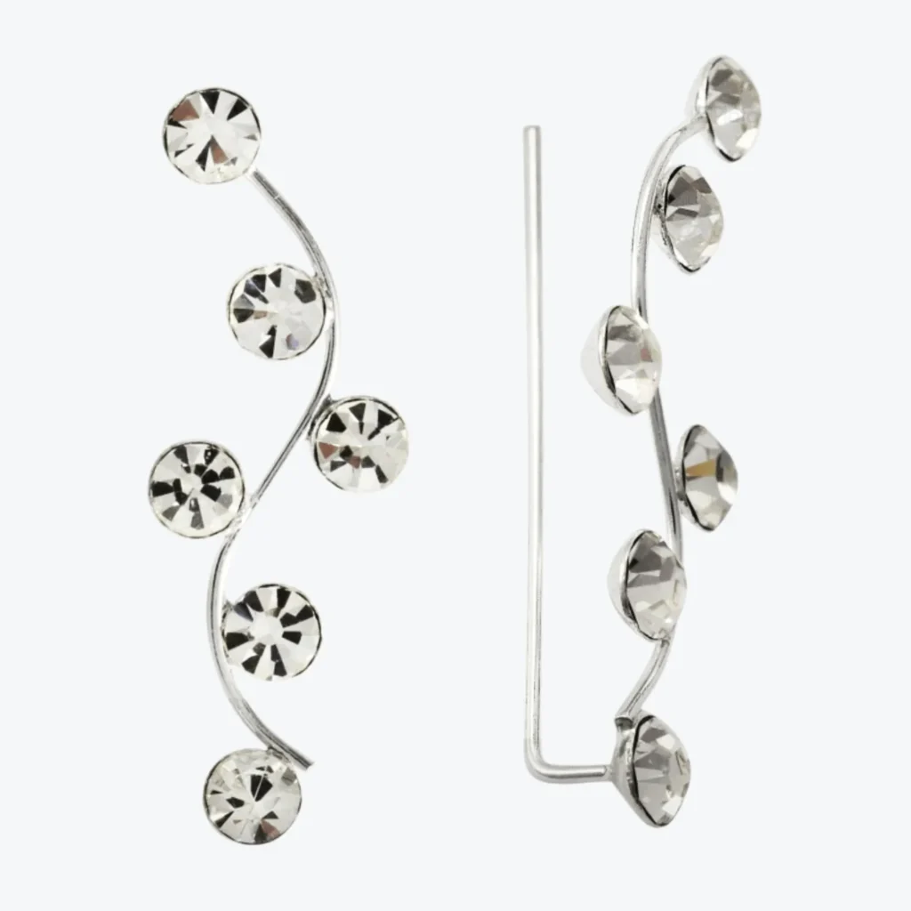 Aros de Plata 925 Trepador con Circones - Imagen 2
