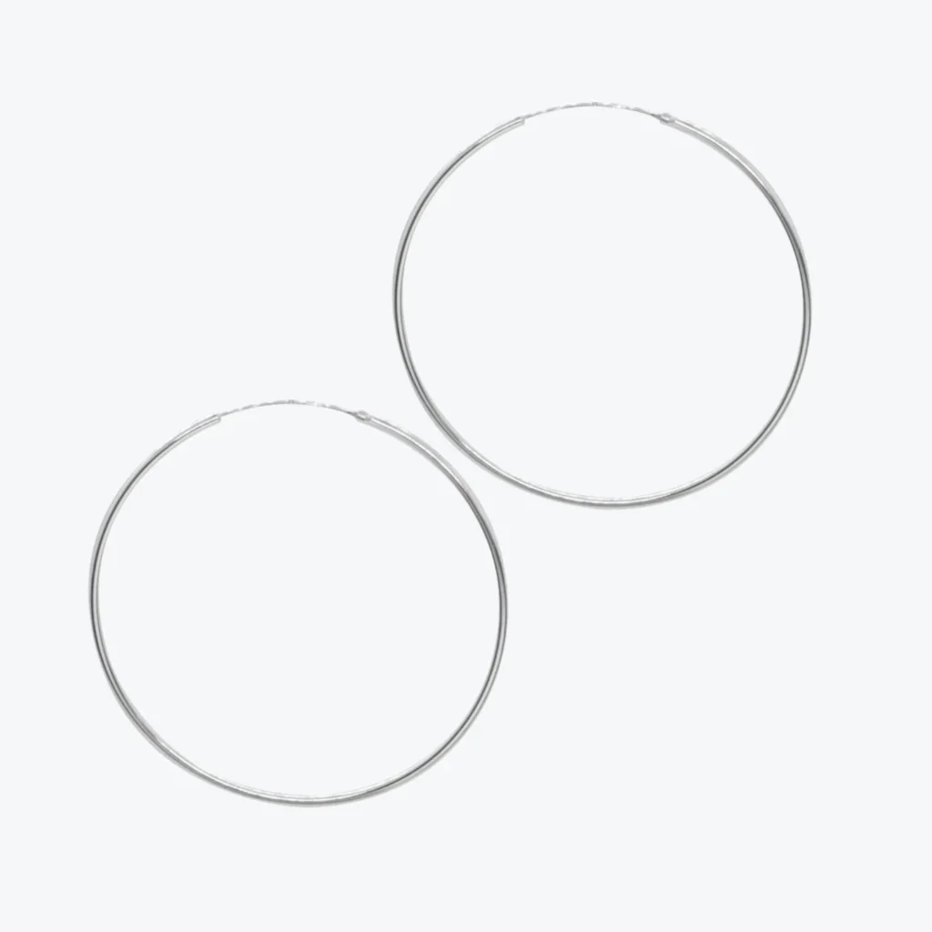 Aros de Plata 925 Argolla de 60 mm