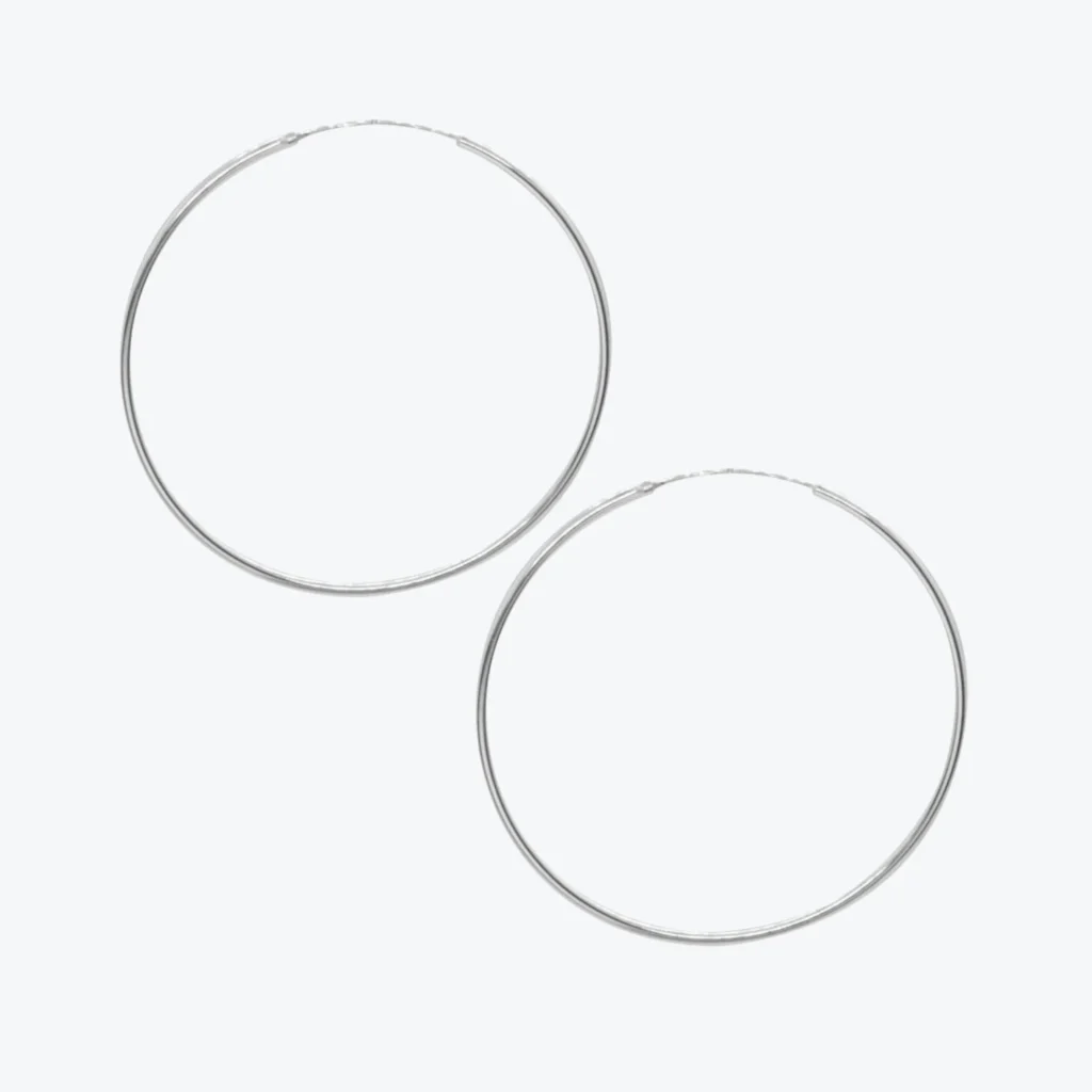 Aros de Plata 925 Argolla de 60 mm