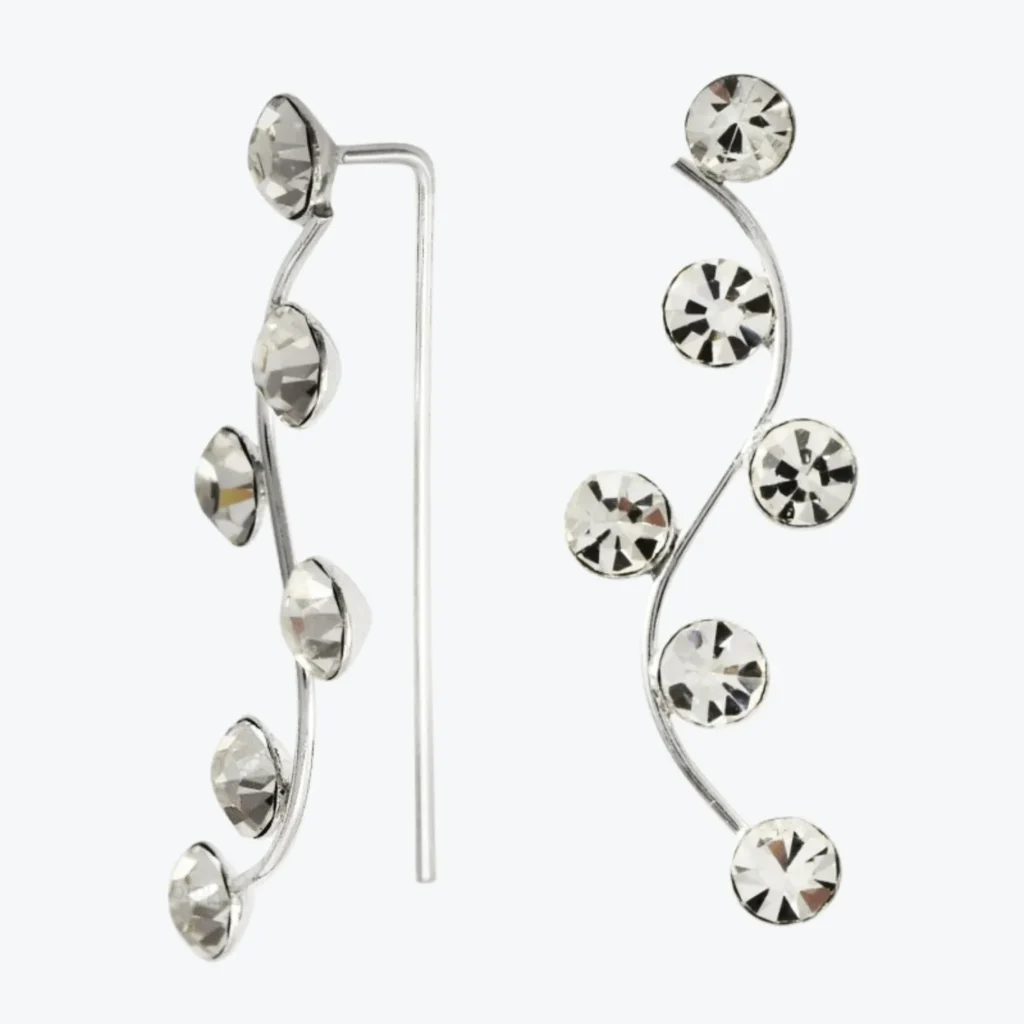 Aros de Plata 925 Trepador con Circones