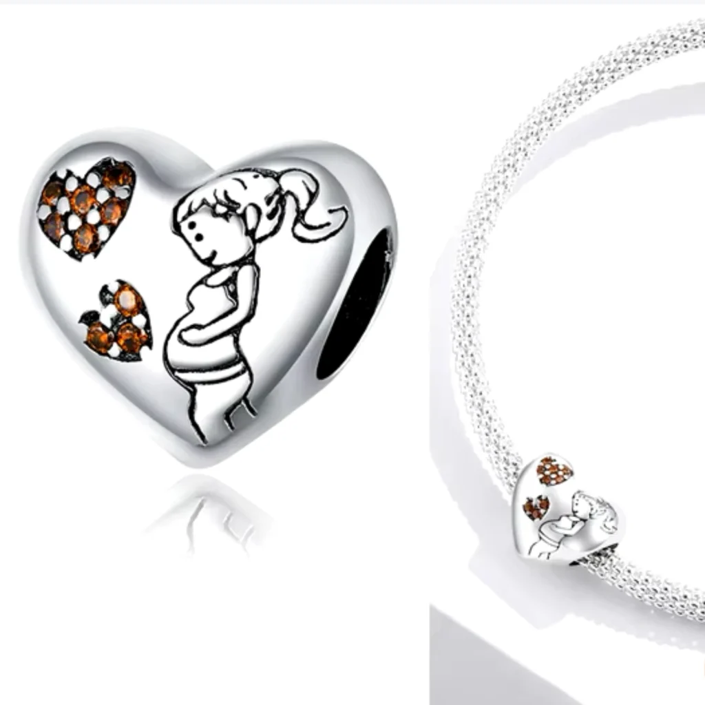 Charm Diseño Mamá Corazones con Circones