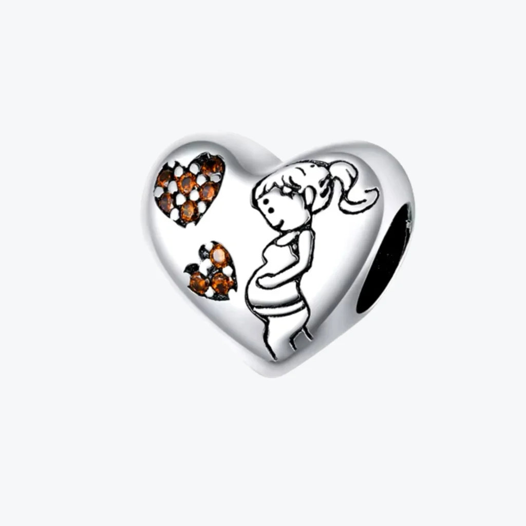 Charm Diseño Mamá Corazones con Circones