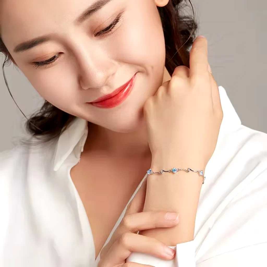 Pulsera Océano Con Circones Celeste