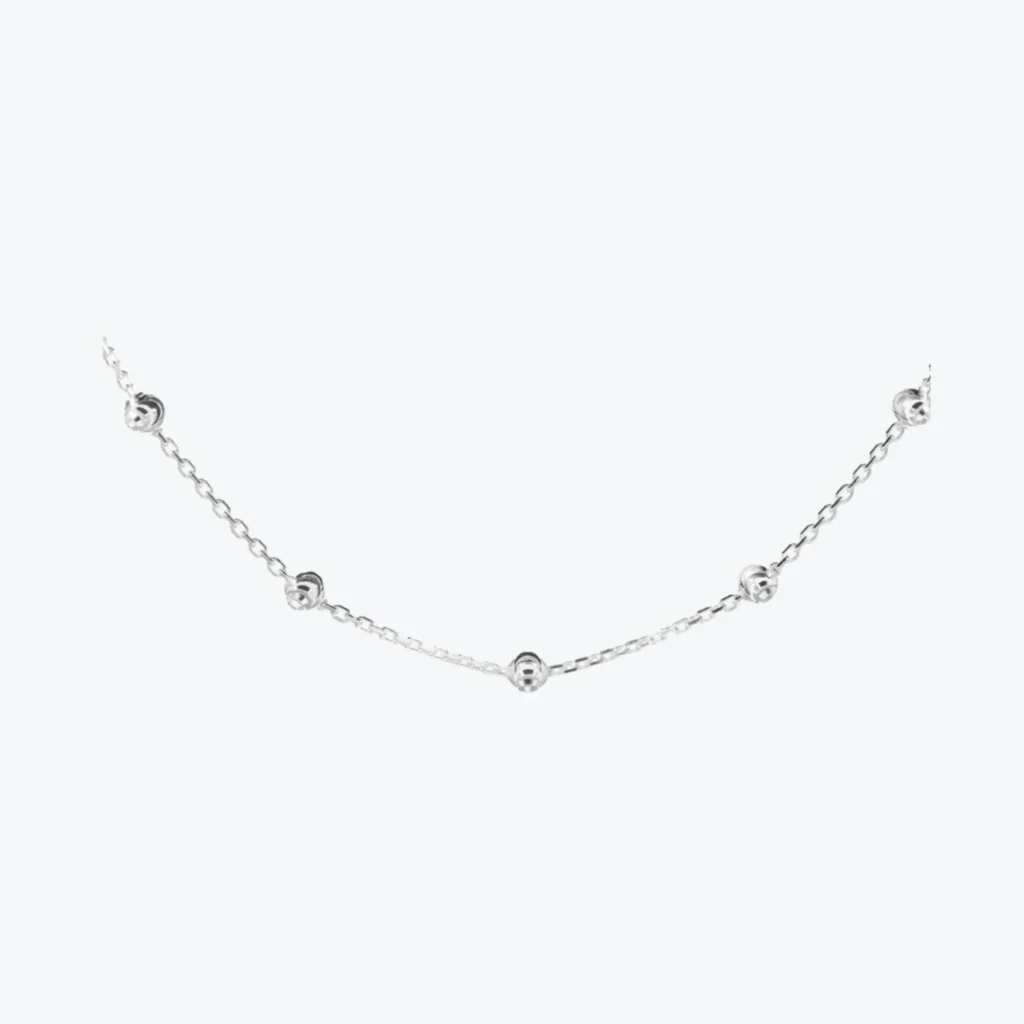 Cadena de Plata 925 Eslabón y Esferas