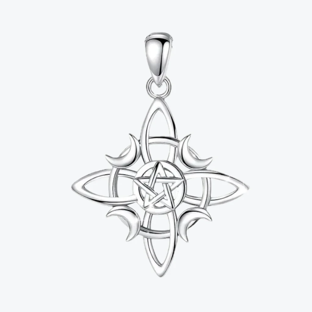 Colgante de Plata 925 Nudo de Brujas y Lunas