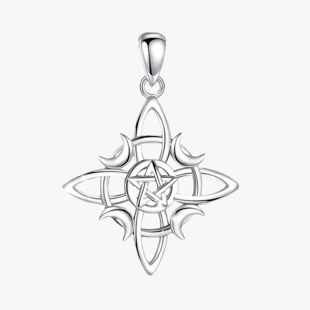 Colgante de Plata 925 Nudo de Brujas y Lunas