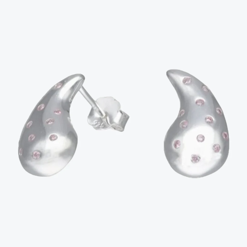Aros de Plata 925 Gota Circones Rosa Francia