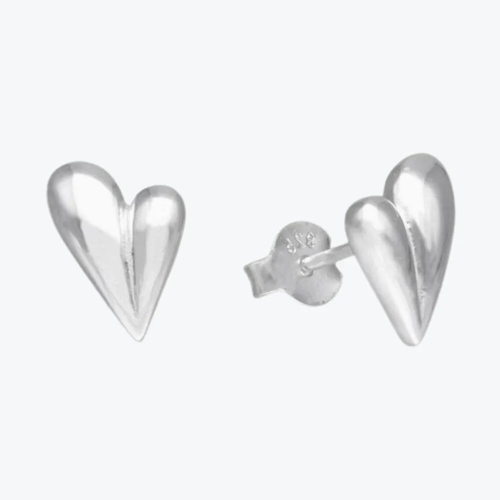 Aros de Plata 925 Corazones Chunky