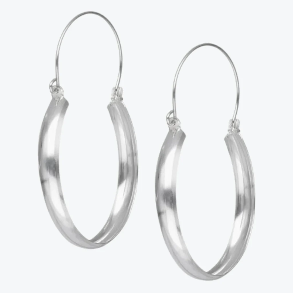 Aros de Plata 925 Argolla Estilo Bote