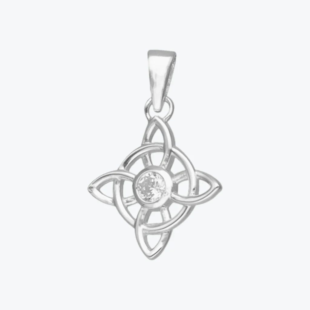 Colgante de Plata 925 Nudo de Brujas con Circon