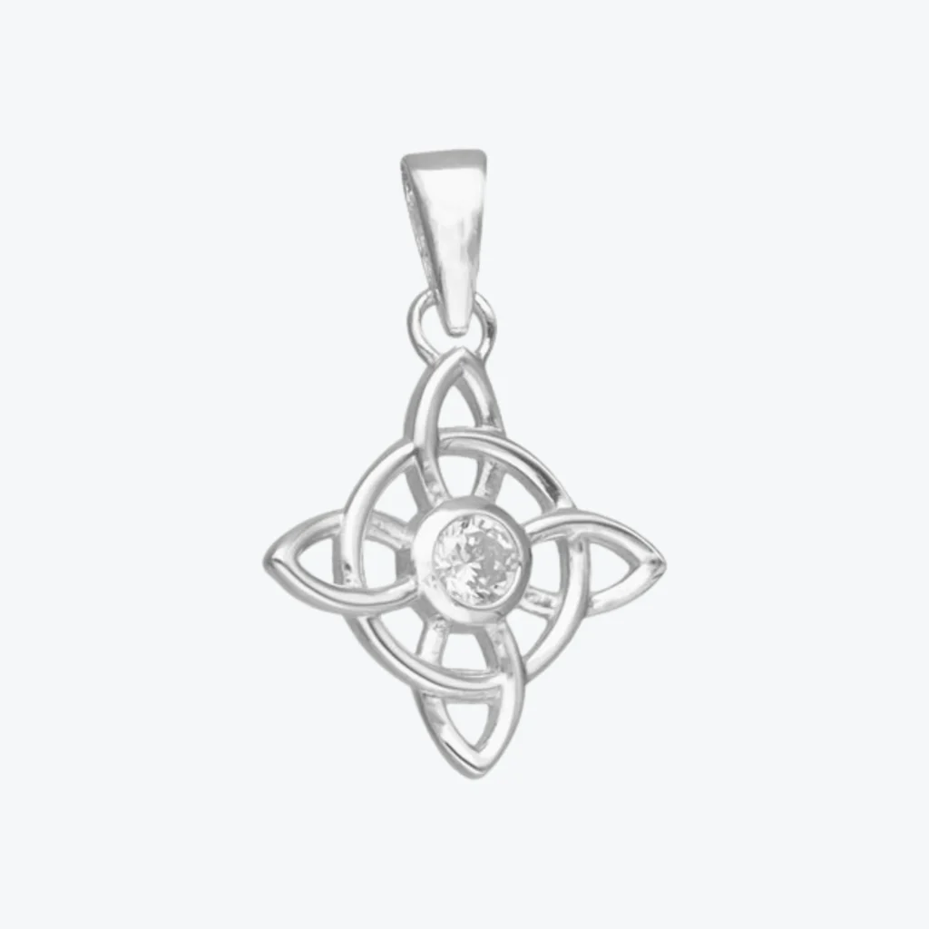 Colgante de Plata 925 Nudo de Brujas con Circon