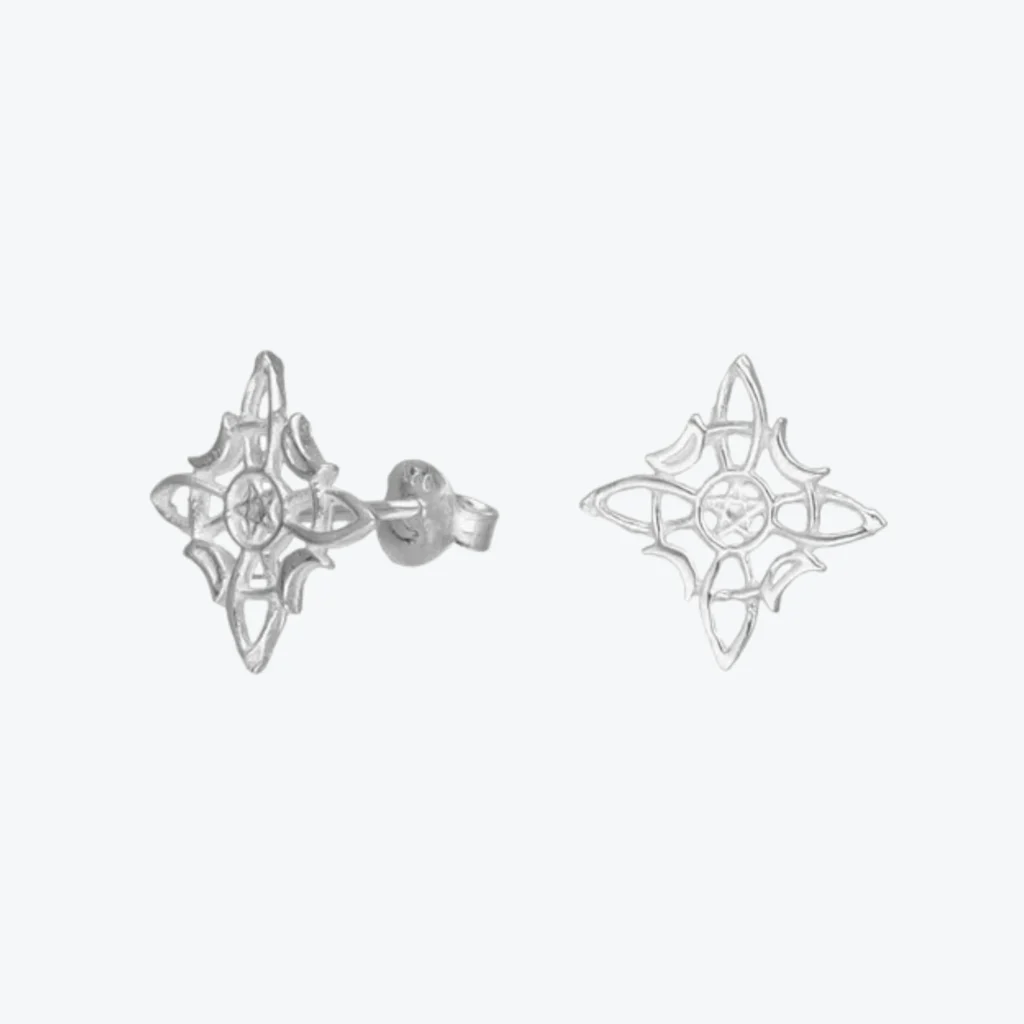 Aros de Plata 925 Nudo de Brujas y Lunas