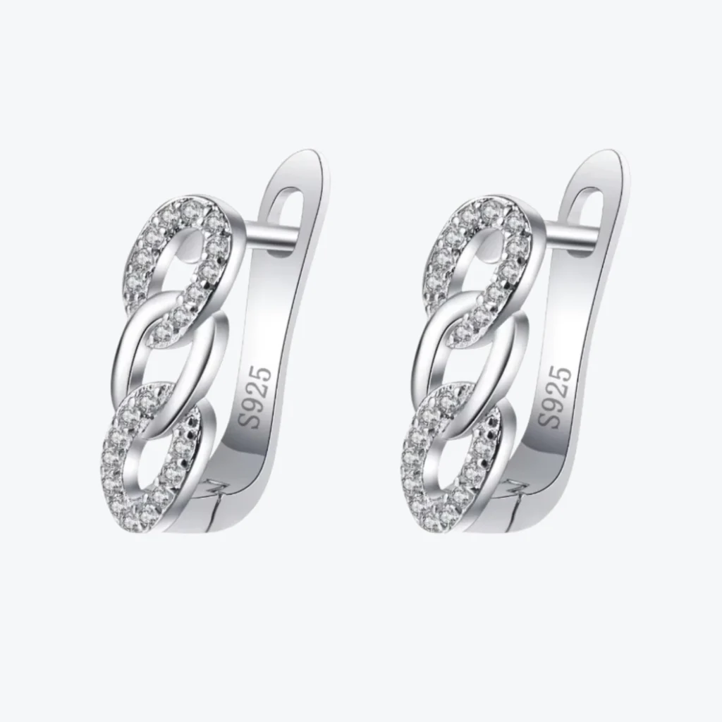 Aros de Plata 925 Eslabones Cadena Estilo Europeo