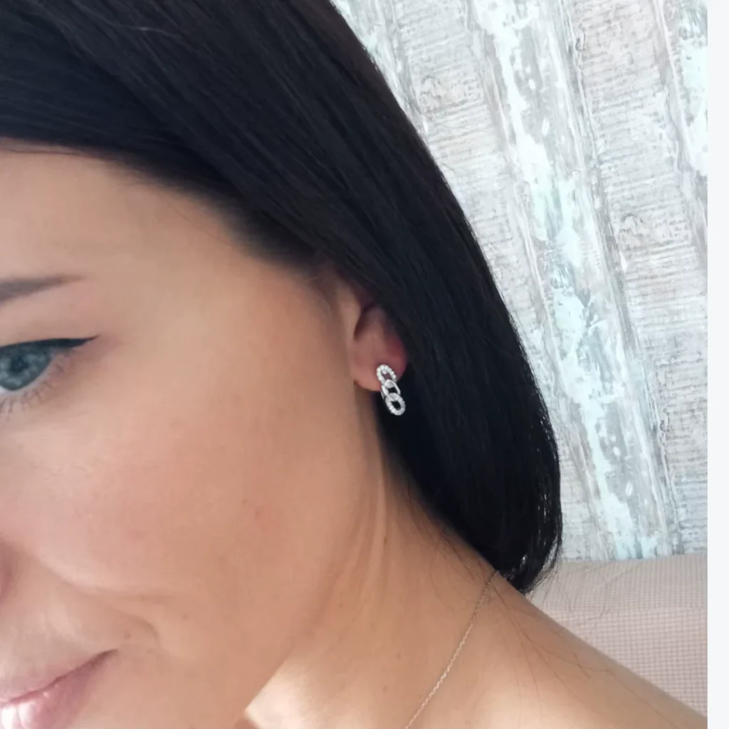 Aros de Plata 925 Eslabones Cadena Estilo Europeo