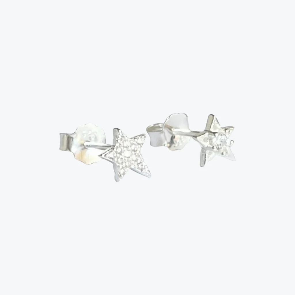 Aros de Plata 925 Estrellas Circones