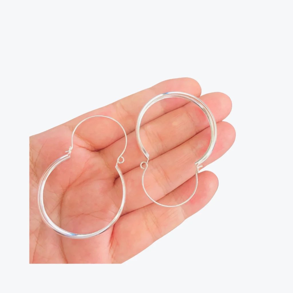 Aros De Plata 925 Argolla Estilo Bote