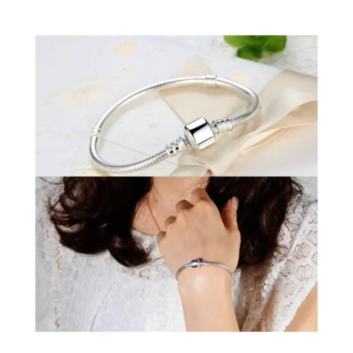 Pulsera Plateada Para Charms o Dijes