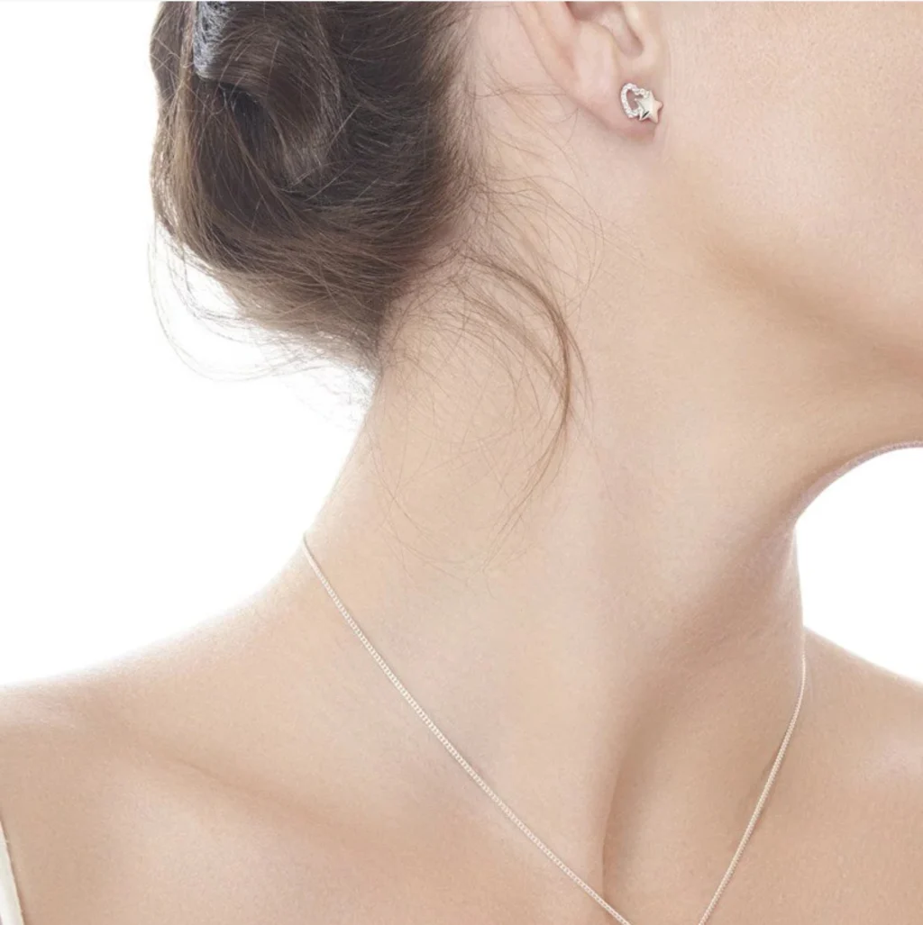 Aros de Plata Corazón de Circones y Estrella