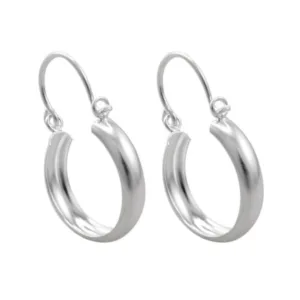Aros De Plata 925 Argolla Lisa Bote 20 mm Derecha