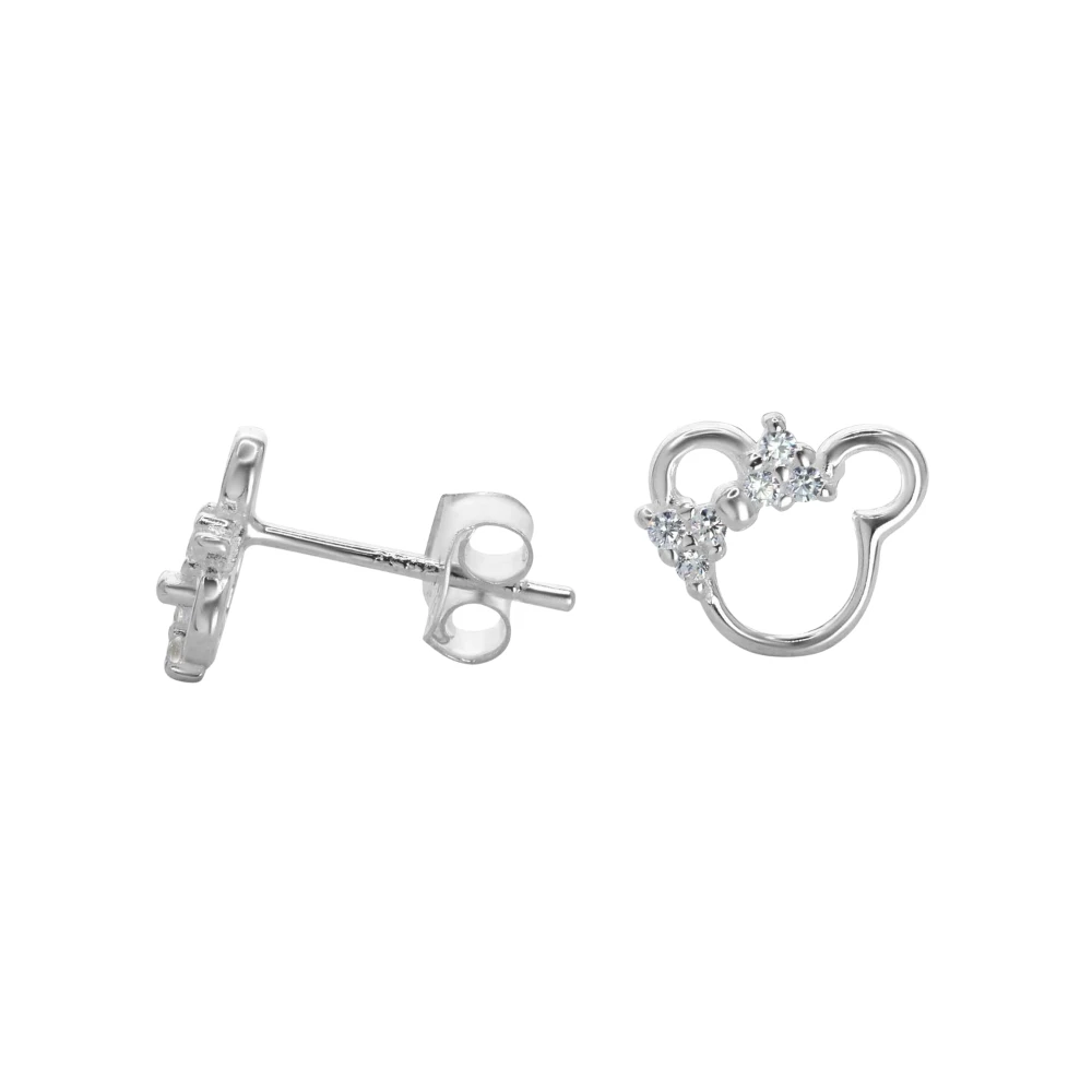 Aros De Plata 925 Con Lazo Brillante y Micro Circones Derecha Aros De Plata 925 Con Lazo Brillante y Micro Circones Derecha