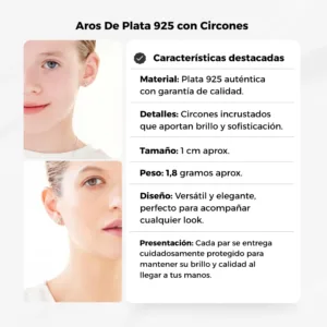 Aros De Plata 925 Minnie Mouse con Circones Caracteristicas