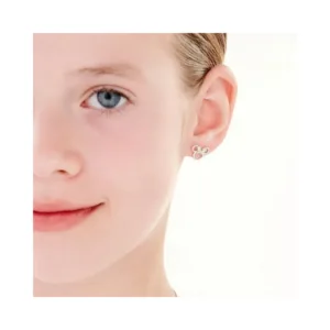 Aros De Plata 925 Minnie Mouse con Circones Niña