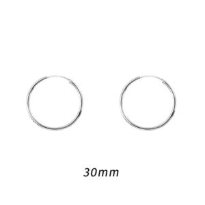 Aros Plata Argolla Borde Ovalado 30 mm Circunferencia