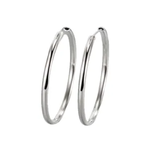 Aros Plata Argolla Borde Ovalado 40 mm