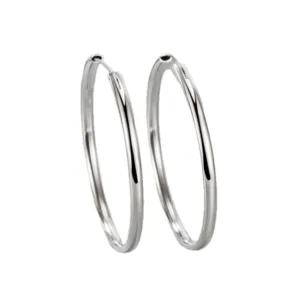 Aros Plata Argolla Borde Ovalado 40 mm Derecha