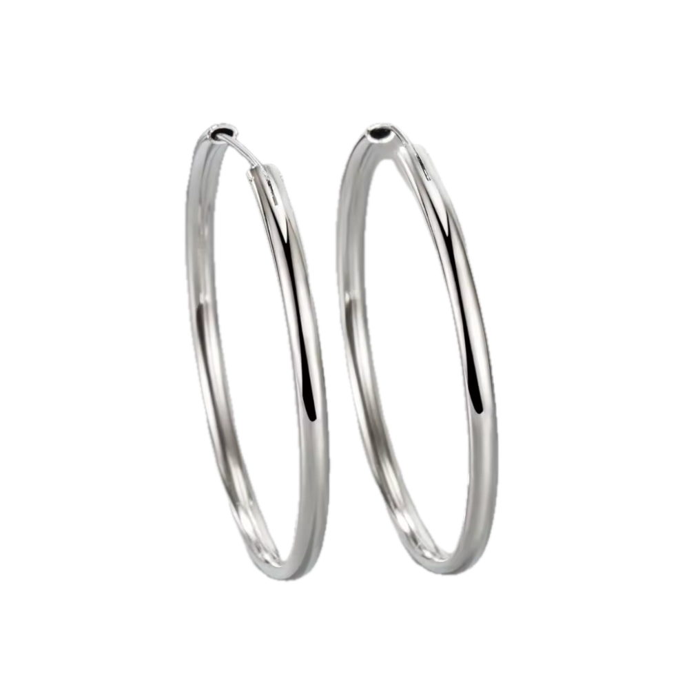 Aros Plata Argolla Borde Ovalado 40 mm Derecha Aros Plata Argolla Borde Ovalado 40 mm Derecha