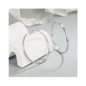 Aros Plata Argolla Borde Ovalado 40 mm Modelo Derecha