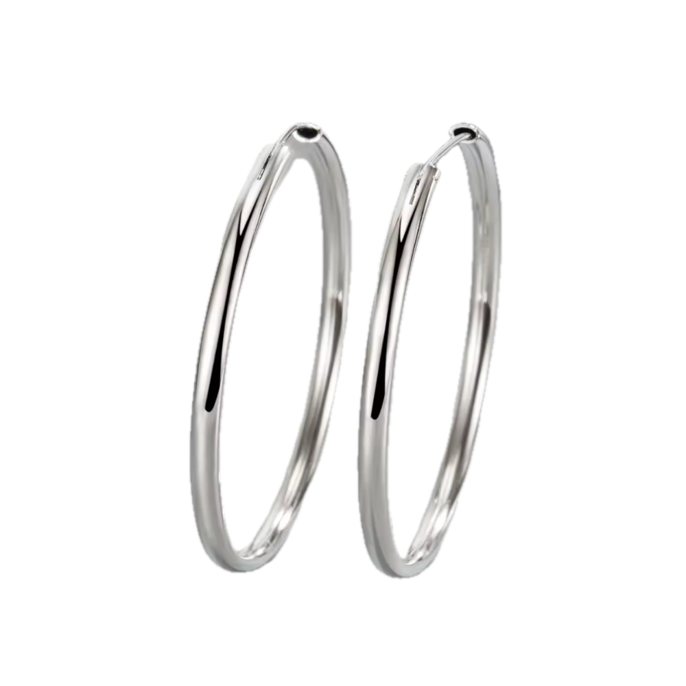 Aros Plata Argolla Borde Ovalado 40 mm Aros Plata Argolla Borde Ovalado 40 mm